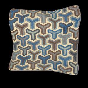 Jonathan Adler Bargello Hazard Ys wool velvet woven square pillow cover 20x20